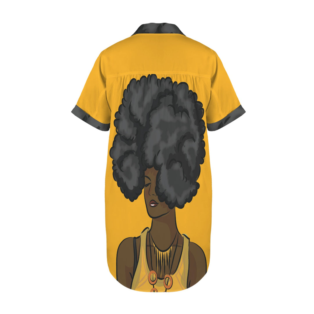 Mellow Short Sleeve Button Dress